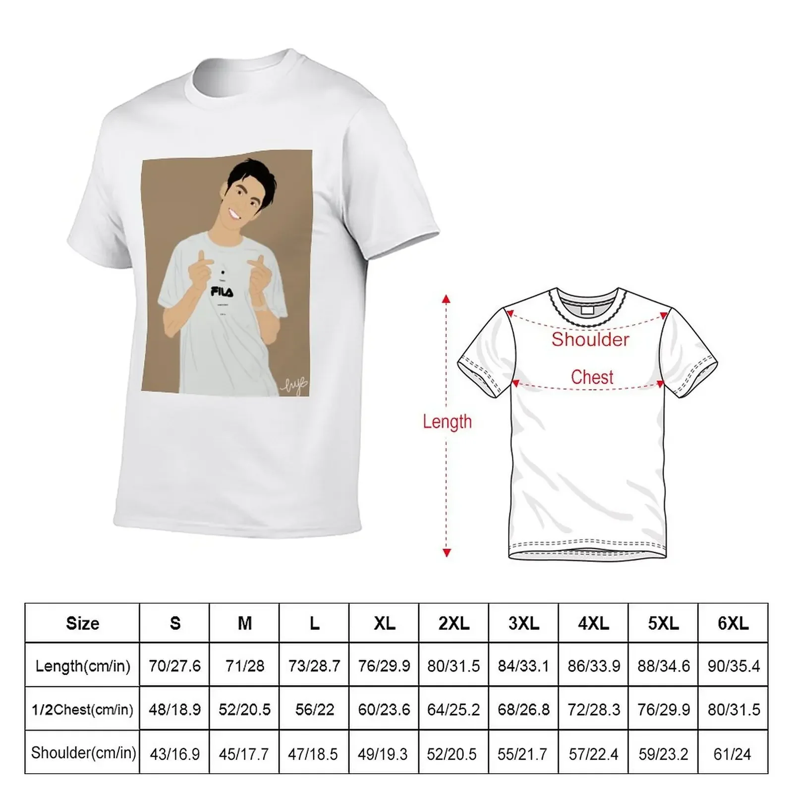 Dylan Wang- Hearts T-Shirt vintage clothes funnys designer t shirt men