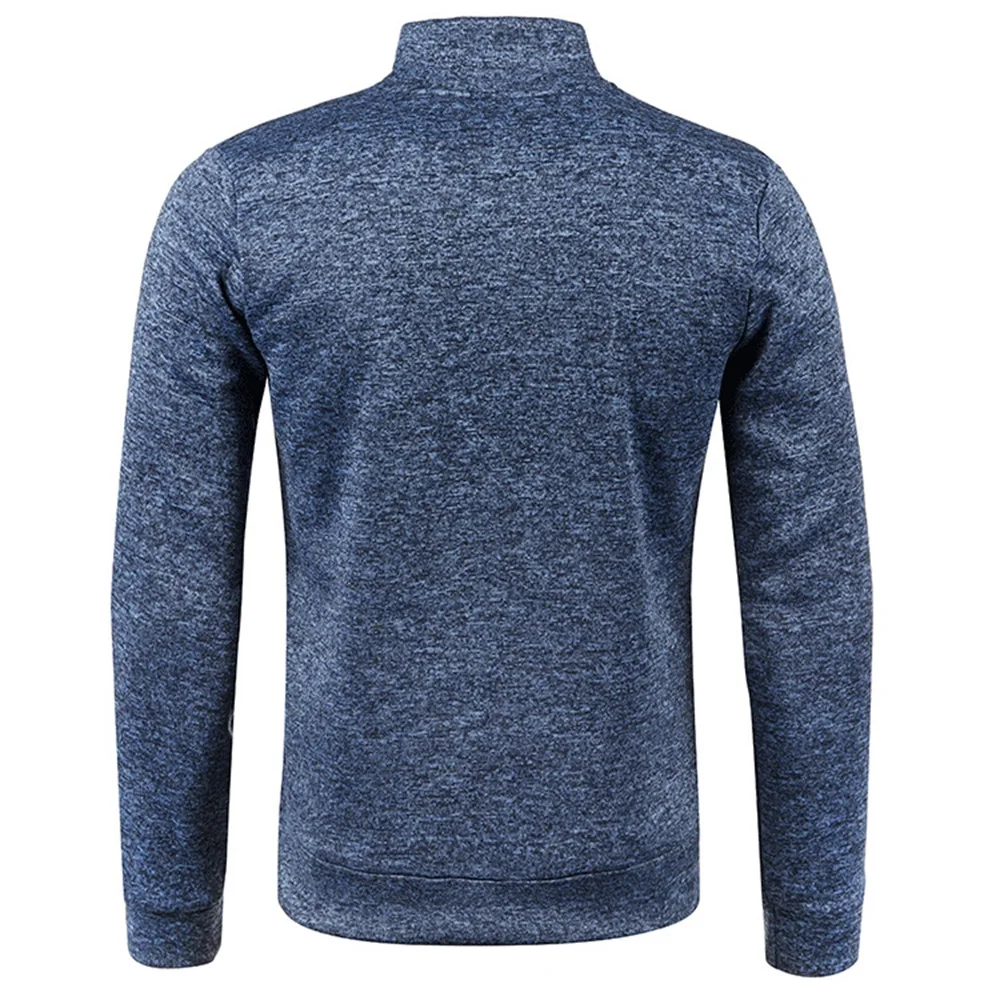 Männer Pullover männer Dicker Sweatshirts Halb Zipper Pullover für Männliche Hoody Mann Sweatshir Herbst Einfarbig Rollkragen Pullover – Detail 3