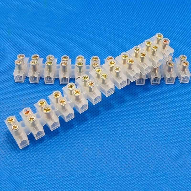 1Pc 12 Way Barrier Screw Terminal Block Wire Connector Strip 10Amp