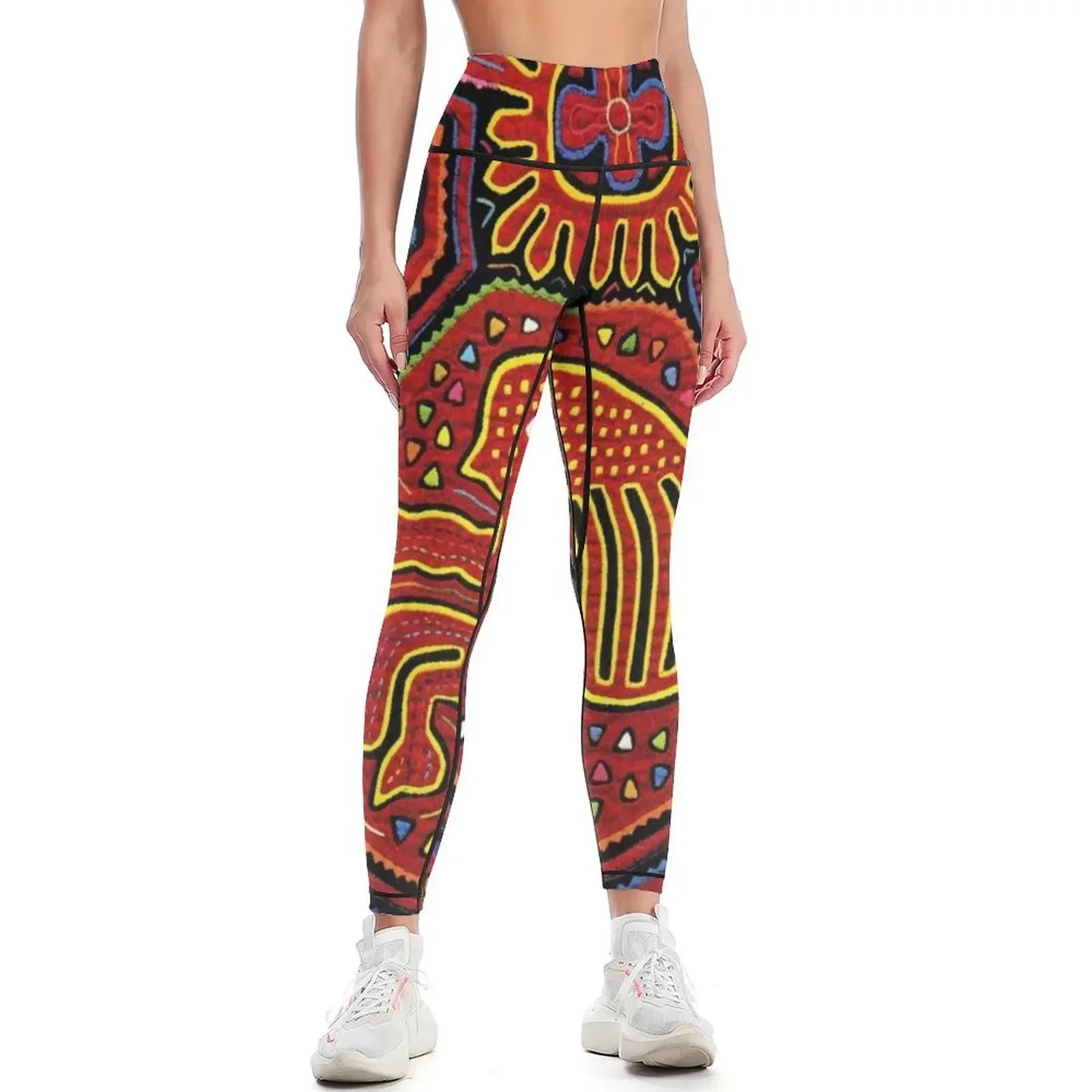 

Kuna Indian Mola Girl on Bike Leggings sports for gym Sports female Sports pants woman Legging sexy woman Womens Leggings