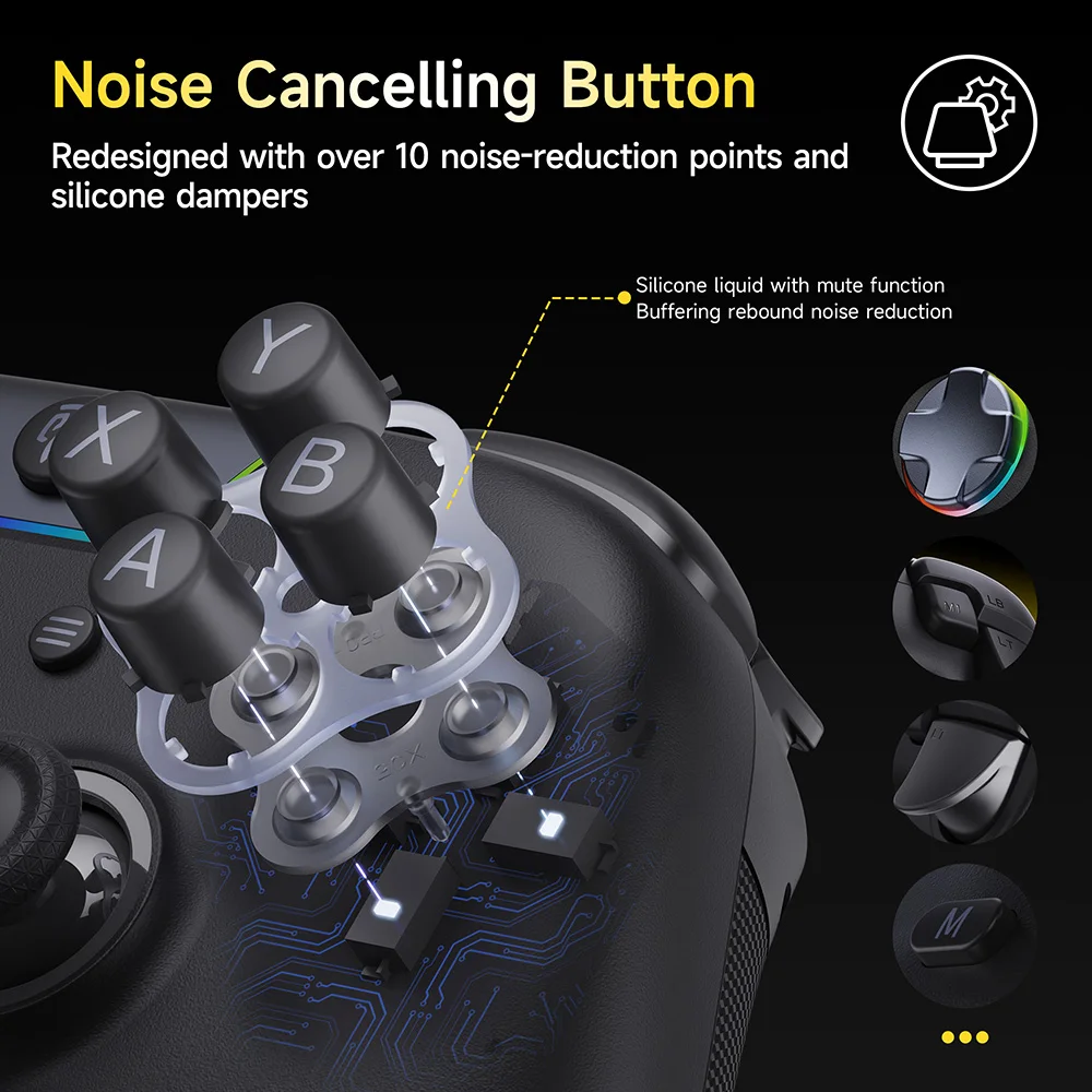 EasySMX X05 Pro Wireless Gamepad PC Controller Compatible with PC/Switch/Phone/Steam/TV, Dual Rumble Motors, Impulse Triggers