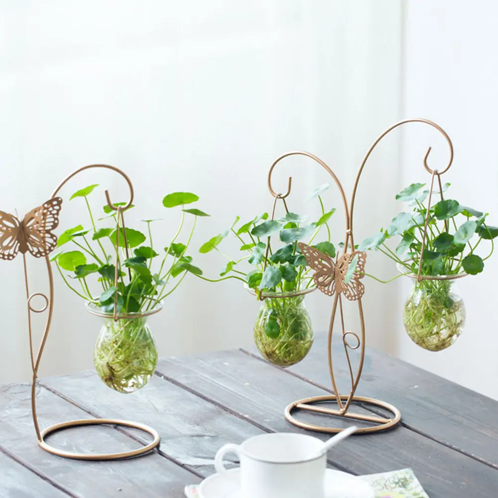 

Flower Arrangement Vase Desktop Decoration Wall Mounted Home Ornament Iron Crafts Water Planting