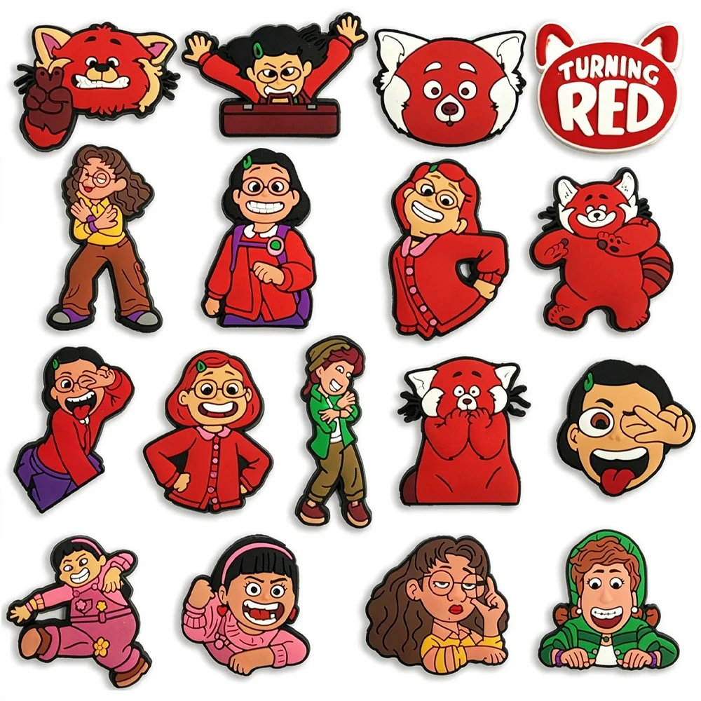 Mesuca Cute Red Raccoon Clothes  Shoe Charms DIY PVC Buckles for Fashionable Girl Wristbands Kids Party Favors & Xmas Gifts