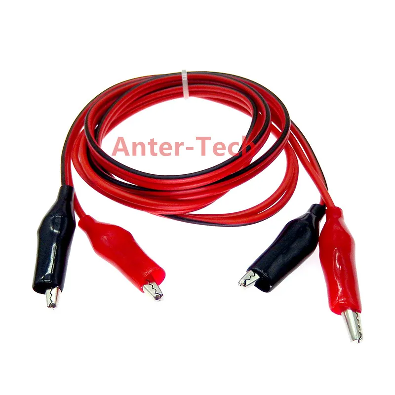 1Pcs 1Meter Dubbele Rode En Zwarte Clips Crocodile Kabel Alligator Jumper Wire Test Leads