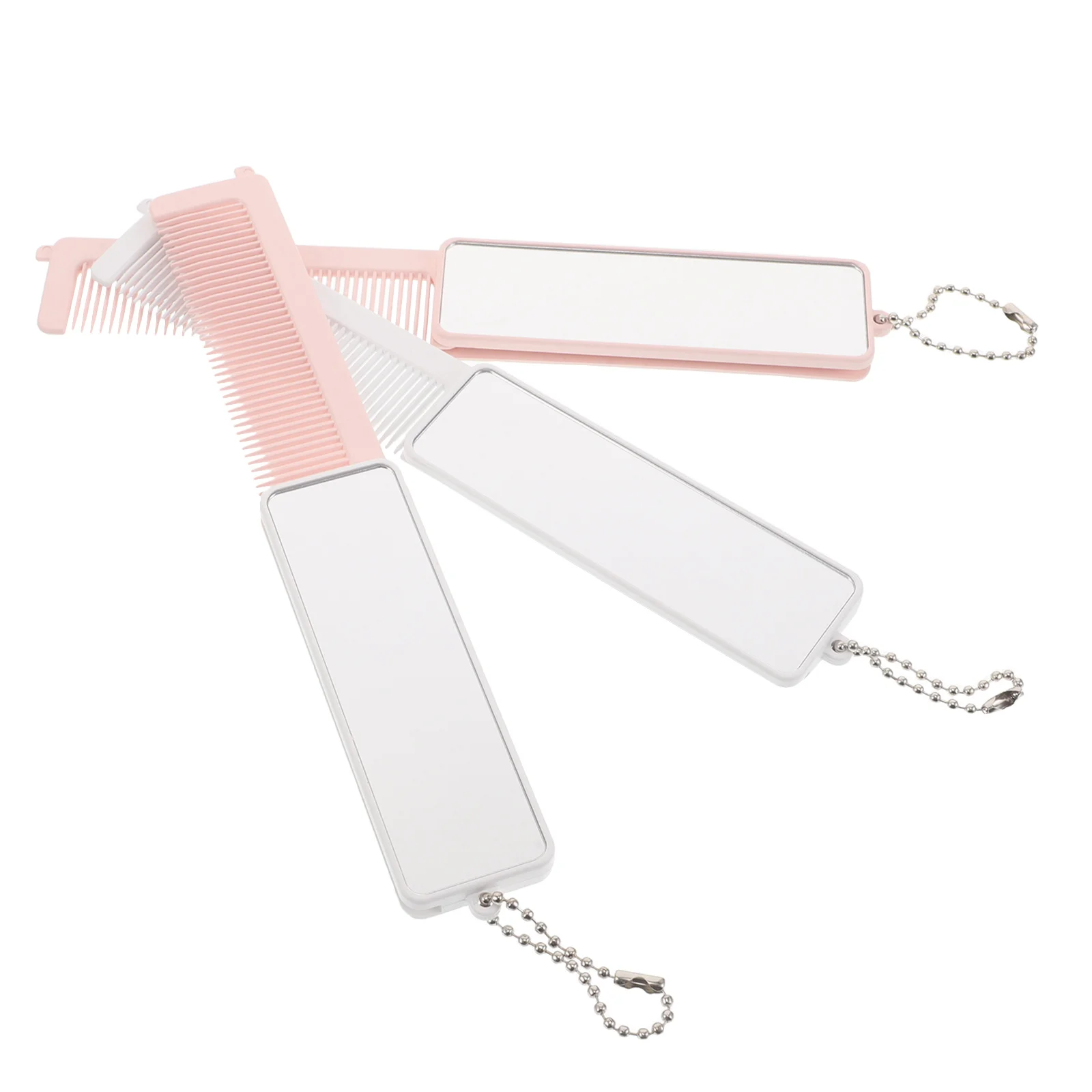 

3Pcs Compact Mini Makeup Mirror Comb Set Foldable Portable Pocket Handheld Brush Travel Hair Styling Tool for Women