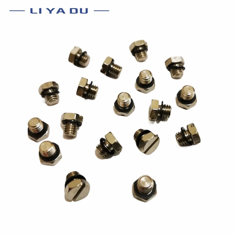 10pcs Six Angle Plug Male Threaded Ring Sealing Plug M3 m4/5 For Hydraulic Valve Tank Excavator Bulldozer Loader Connector Parts