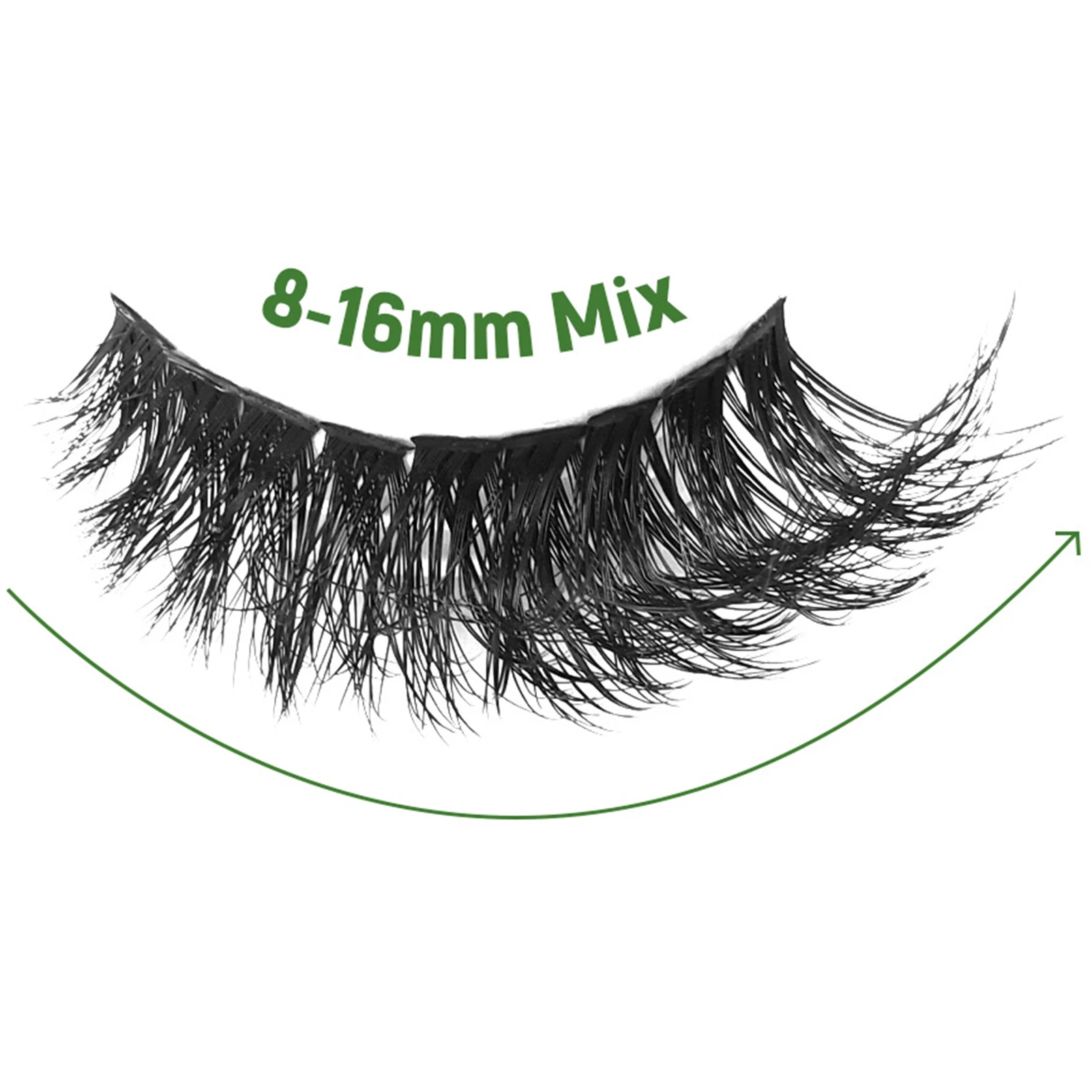 Kępki rzęs DIY 180 szt. mieszane długości 8-16mm skręt D czarne przedłużanie rzęs pojedyncze kępki naturalne rzęsy zwiększające objętość