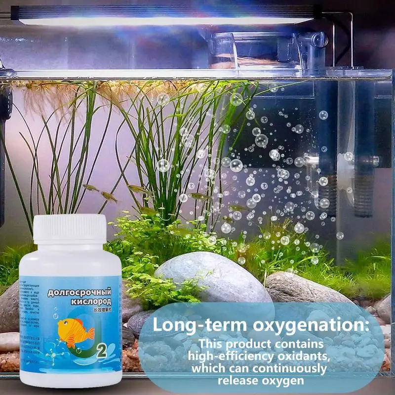 Sauerstofftabletten für Aquarien, langfristige Sauerstoffpartikel für Aquarien, Druckentlastung mit schwebendem Kopf für Sauerstoffzubehör im Aquarium