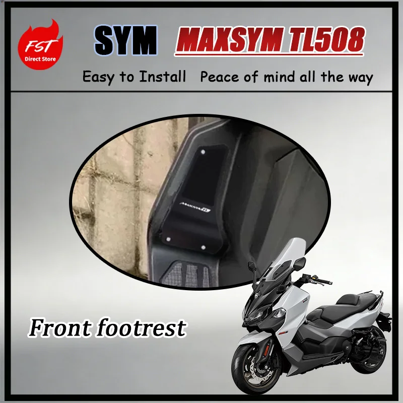 FOR SYM MAXSYM TL500 TL508 Motorcycle Aluminum Front Foot Pedals Matte Anodized Anti-Skid Groove Design Stable Support Easy Grip