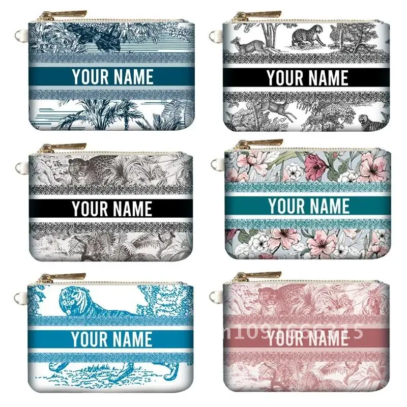 Personalized Customized Letters Custom Clutch Bag Women Wallet Mini Shopping Traveling Portable Card Bag Zip Pocket Coin Purse