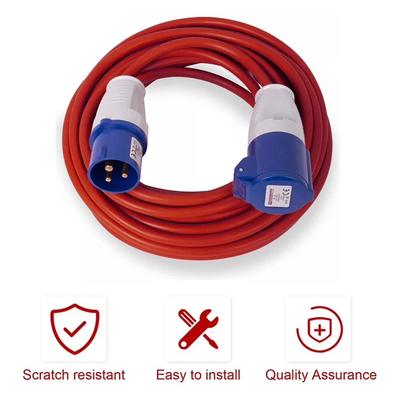 10 متر الثقيلة ربط قافلة كابل التخييم 16 أمبير 240 فولت التيار الكهربائي تمديد متنقل شاحنة التخييم مقاومة للاهتراء RV الملحقات