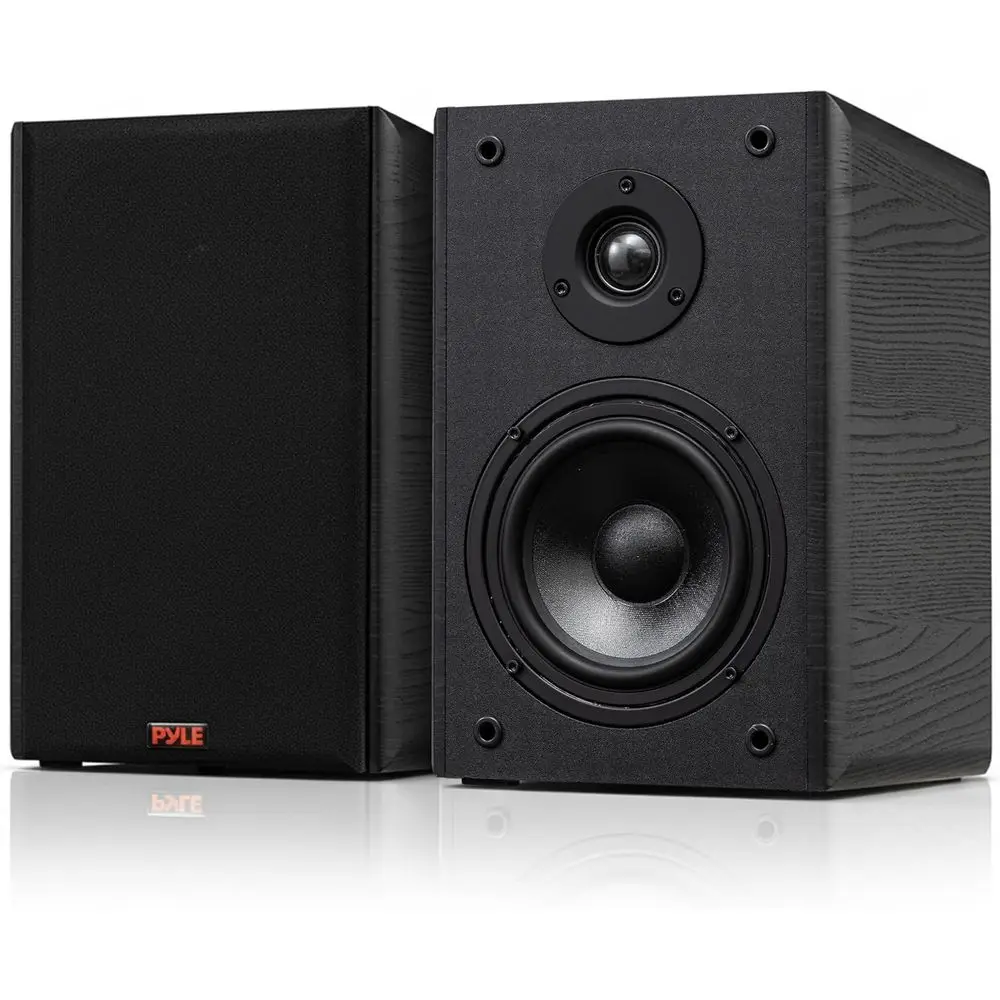 

6.5” Bookshel Speakers, Pair o Wired Bookshel Speakers with Wall Mount Brackets, 2-Way Hii Home Theater with Paper Cone, Sot Dom