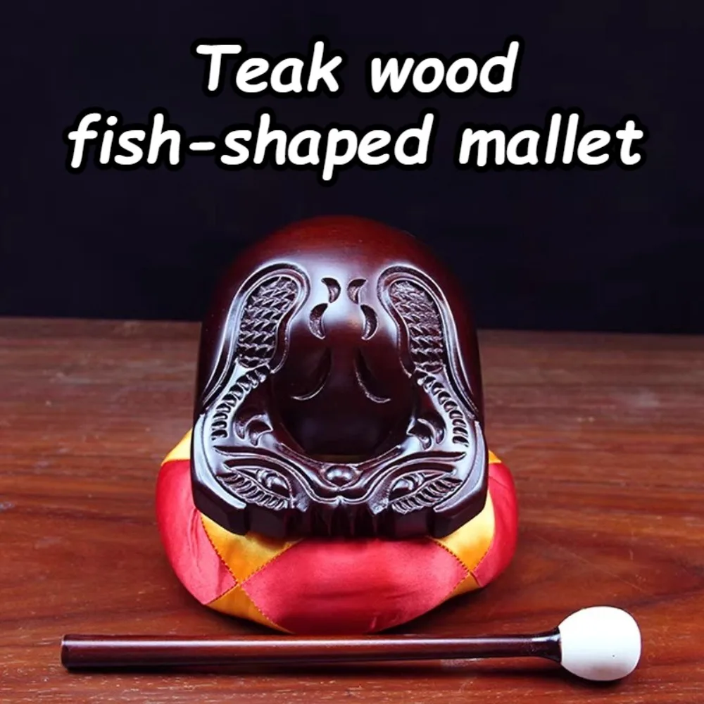 

Музыкальный инструмент для звукотерапии: деревянный молоток в форме рыбы из тикового дерева для медитации, йоги и исцеления