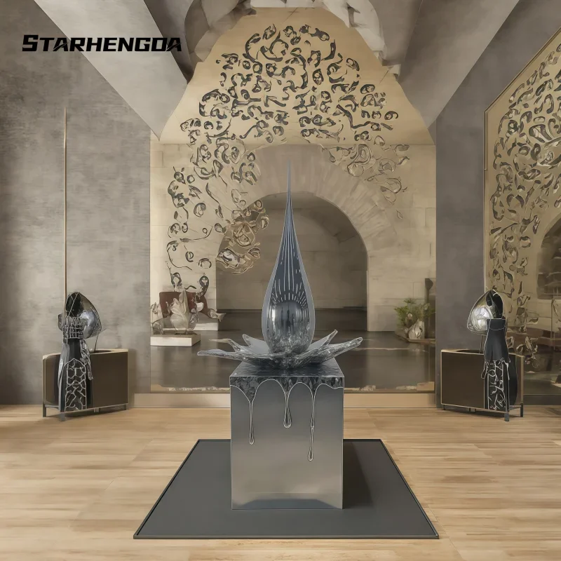 Nn Stainless steel metal Water drop water splashed decoration living room Corridor Hotel shop interior sculpture art decoration