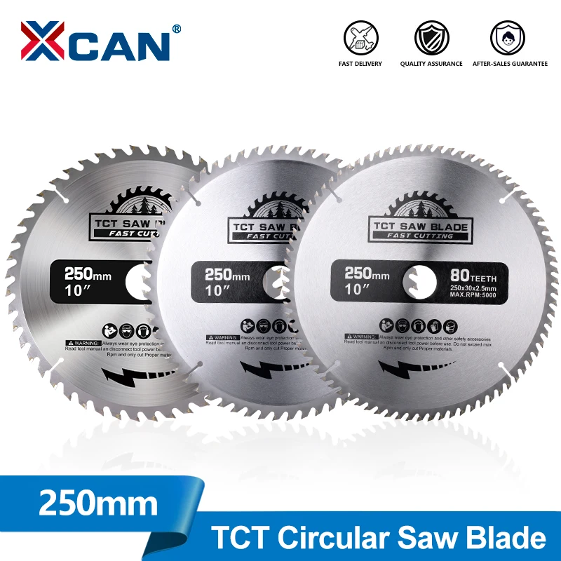 

XCAN 10 "250 мм дисковая пила TCT твердосплавное пильное полотно диаметром 30 мм отрезной диск по дереву 40/48/60/80T режущие инструменты