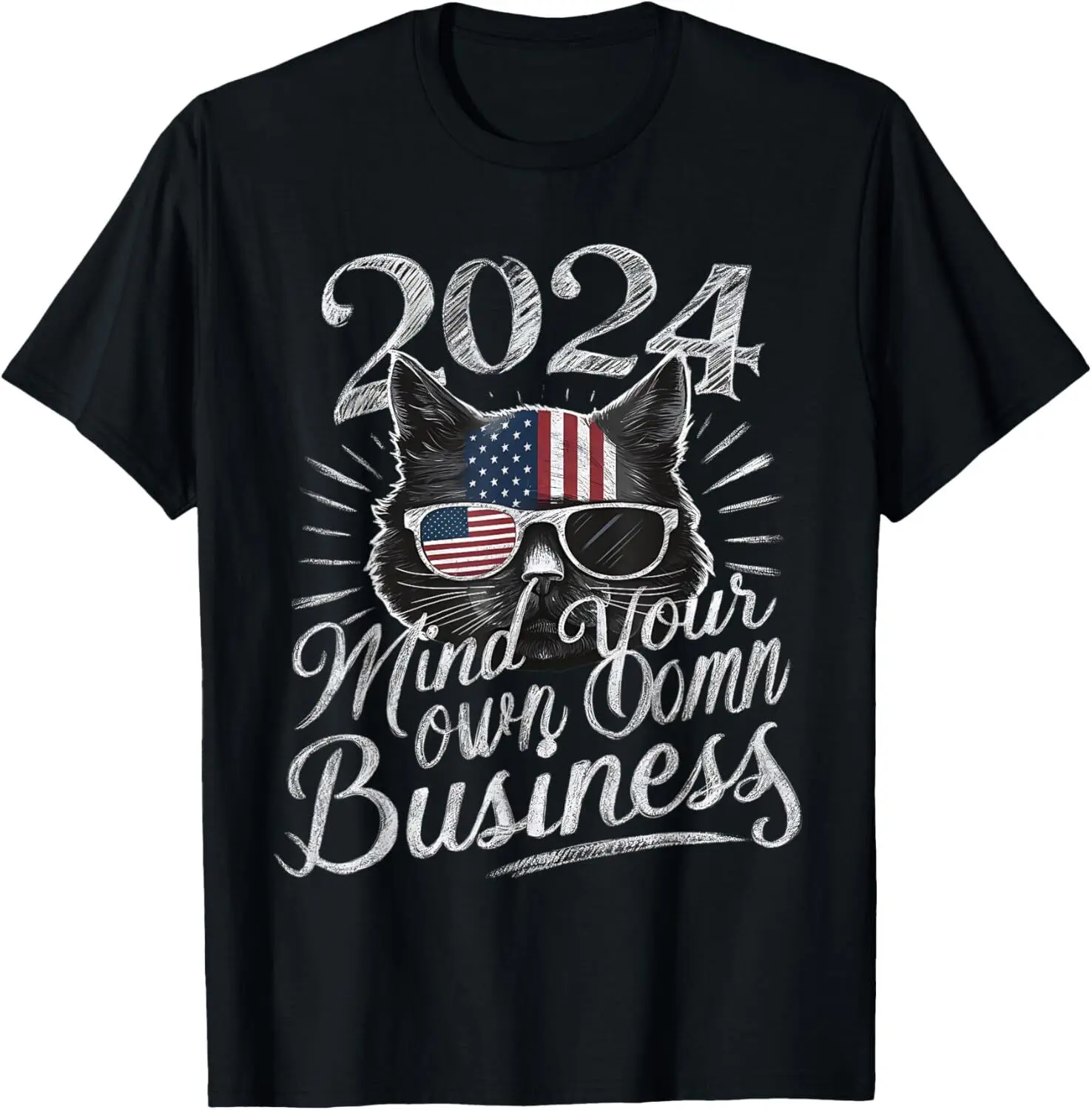 2024 Walz Mind Your Own Damn Business Harris Waltz Cat Lady T-Shirt S-3XL