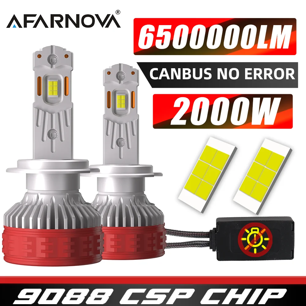 

2000W 6500000LM H7 LED Car Headlight Bulb H4 H8 H9 H11 HB3 9005 9088 CSP Led Auto Fog Light Turbo Lamp 6000K 12V Tape Drive