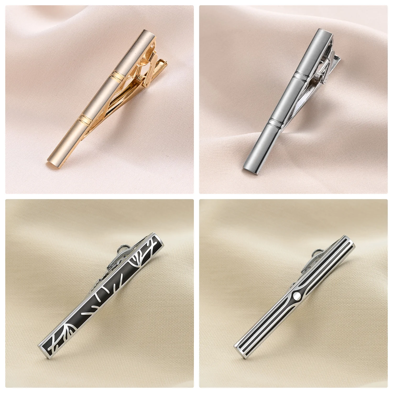 7/8 PCS Tie Clips Set With Gift Box Wedding Guest Gift Luxury Men\'s Jewelry Business Man Shirt Cufflinks Gift For Husband