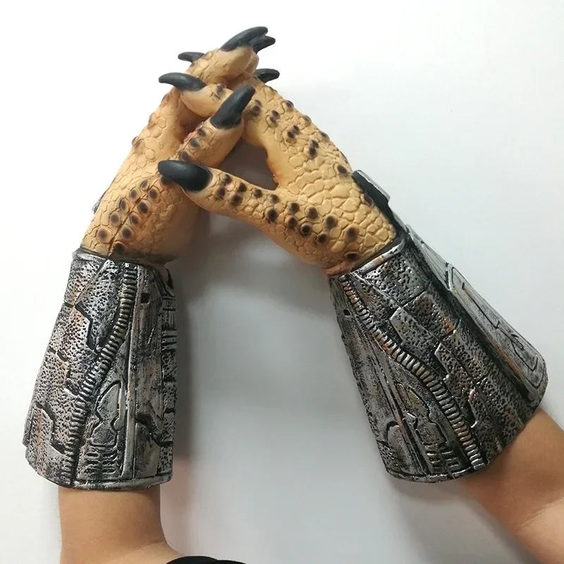 Guantes y máscara de látex para Cosplay del depredador, disfraz de película de Halloween, accesorio para manos, accesorios de garra realistas