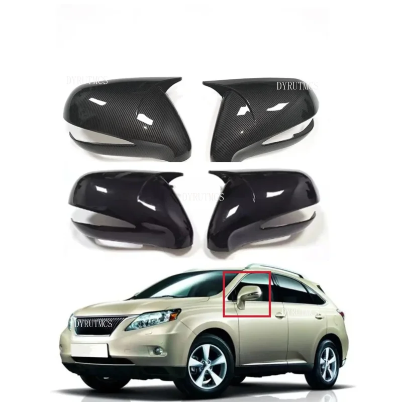 For Lexus RX RX270 RX350 RX450 2009-2014 Car Sicker Rearview Side Mirror Cover Wing Cap Exterior Rear View Case Trim Carbon LHD