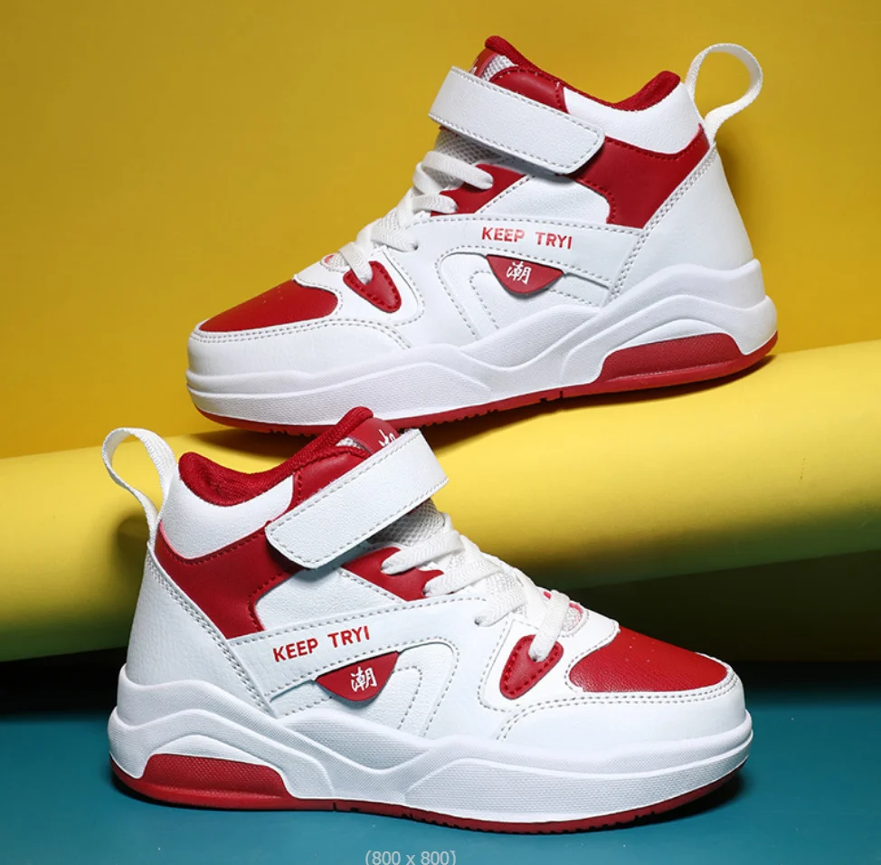 أزياء أطفال أحذية الأولاد أحذية رياضية جلدية الخريف سكيت عالية أعلى حذاء رياضة كاجوال مدرسة كرة السلة أحذية رياضية لصبي #3