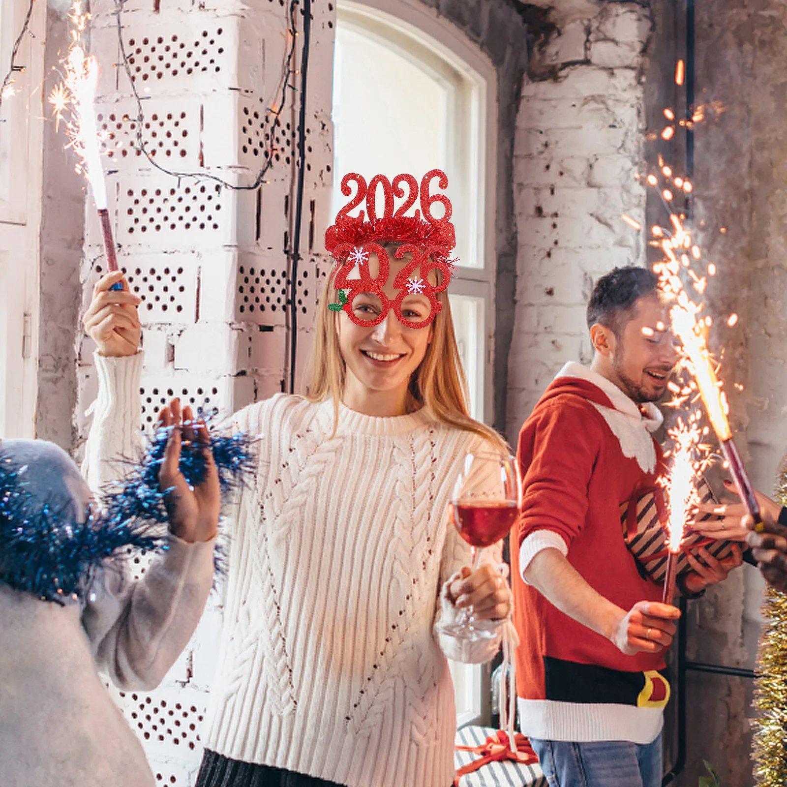 

Festive Decorative Headband New Year Hair Hoop Decoration Christmas Women's Fashion Headbands Red Years Accessories Miss