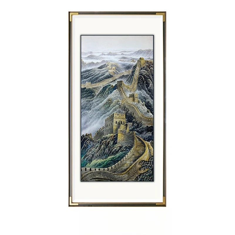 New Chinese atmospheric gourd bronze carving hanging painting enters the door, living room entrance wall decoration painting