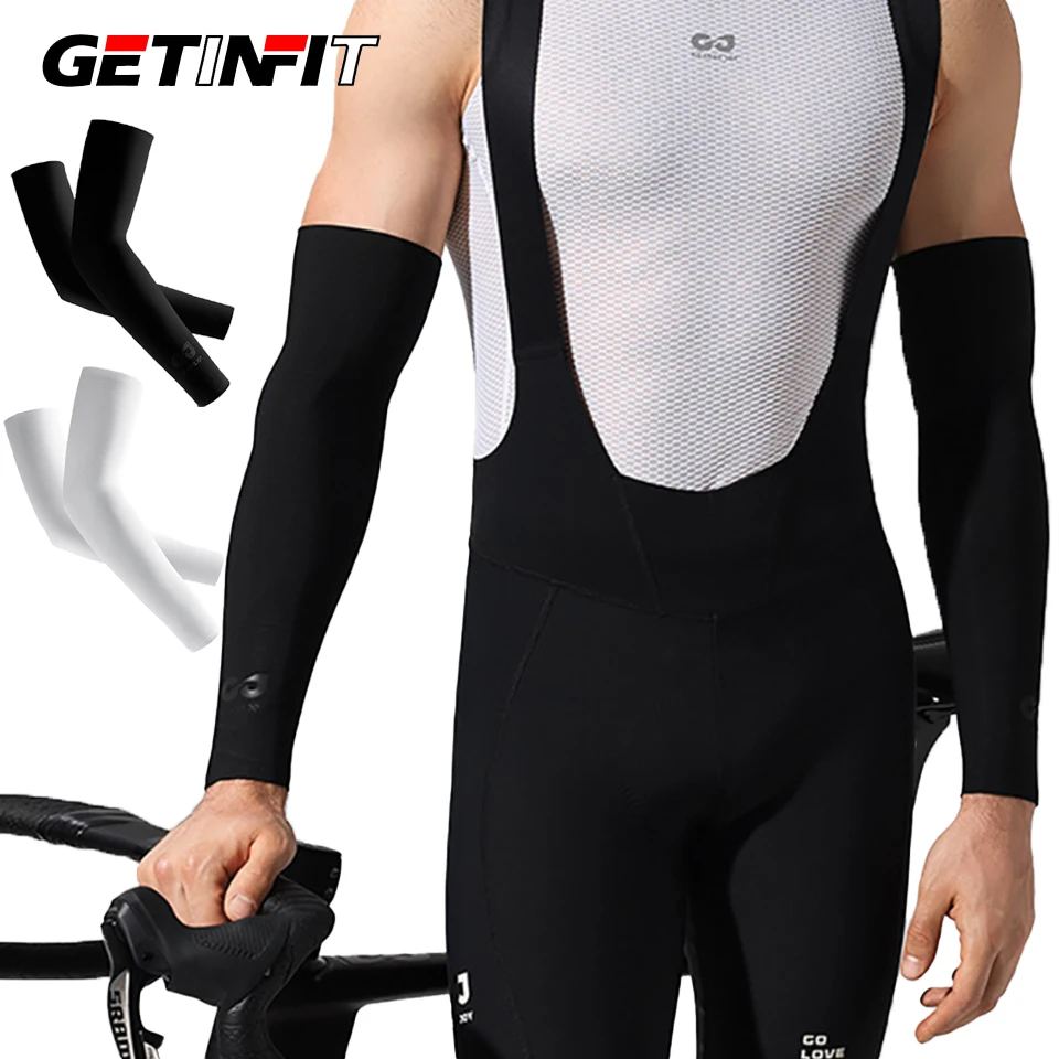 

GETINFIT 1 пара охлаждающих рукавов с защитой от УФ-излучения UPF50+, тонкие дышащие рукава из ледяного шелка для лета, активного отдыха, езды на велосипеде и вождения автомобиля