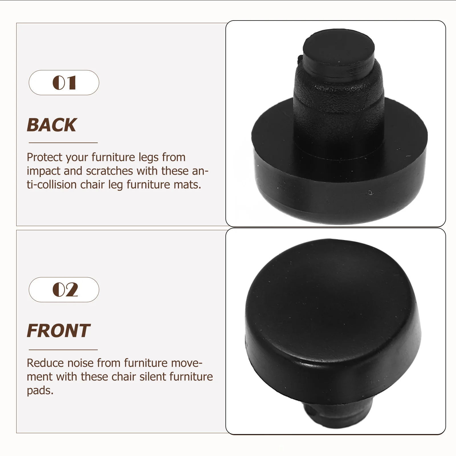 50 szt. Podkładek pod nogi mebli, pogrubione, antypoślizgowe ochraniacze na nogi mebli do podłóg drewnianych, nakładki na krzesła, maty do salonu, sypialni.