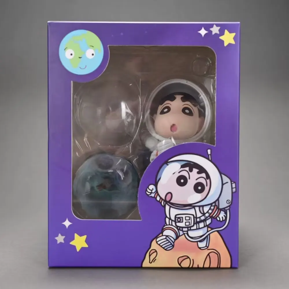 17cm lápis shin chan astronauta espaçowalk cosplay anime figura modelo estátua coleção decoração de mesa ornamento brinquedos presentes