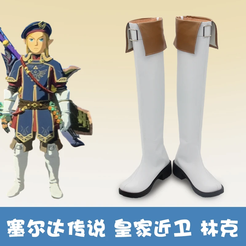 

Game Zelda Royal Guard Link Cosplay Shoes PU Leather Boots for Halloween Carnival Party Christmas Customize
