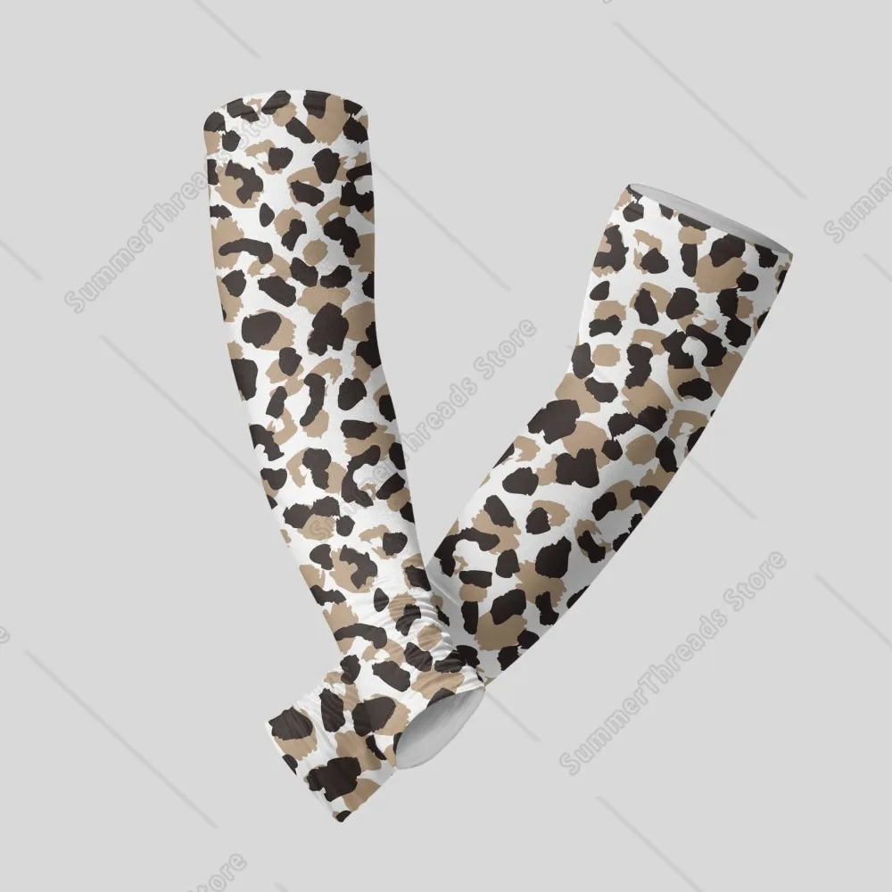 Leopard Cooling Arm Cover For Men & Women - Uv Sun Protection Arm Sleeves For Driving Golfing Fishing Cycling Hiking