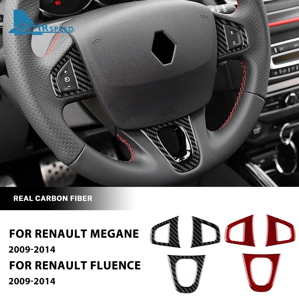 

Real Soft Carbon Fiber Sticker For Renault Fluence Megane 3 RS Scenic 2009 2010 2011 2012 2013 2014 2015 Car Steering Wheel Trim