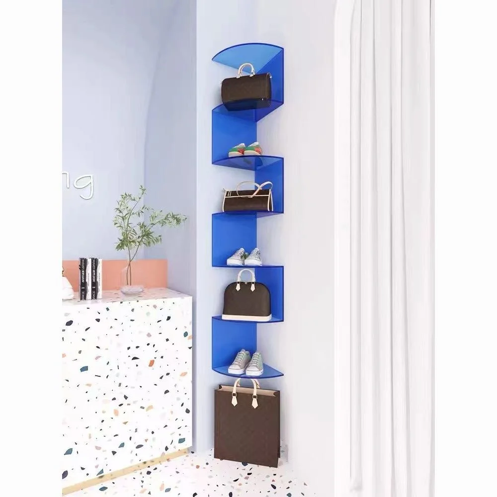 Custom Fashion Clothing Retail Store Wall Display Furniture Acrylic Shelf Display Wall Mounted Display Shelf for Sale