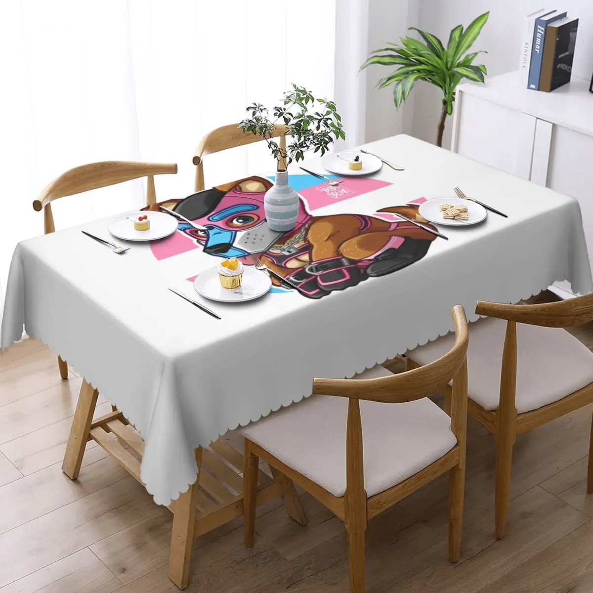 PLAYFUL PUPPY - TRANSGENDER FLAG Rectangular Tablecloth Waterproof Table Cover for Festival Party Decorations Table Cloth