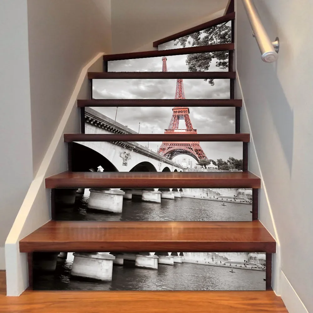 

Stair Stickers City Tower DIY Renovation Creative Stair Stickers Self-adhesive 3D Wall Stickers Home Decoration