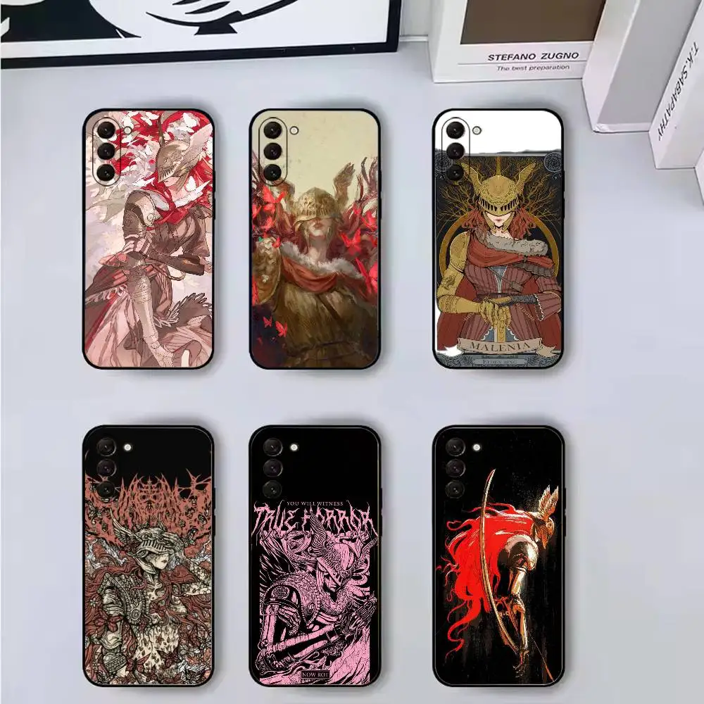 Game E-Elden Ring M-Malenia Phone Case For Samsung Galaxy A73,A72,A71,A70,A53,A52,A51,Soft Silicone Black Cover