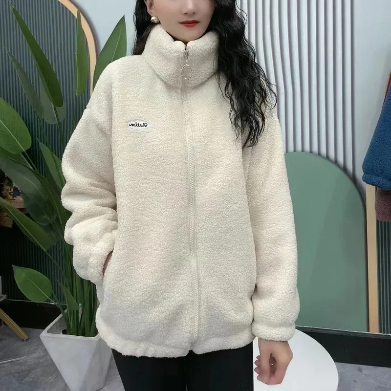 

Winter Women Joat Lambswool Velvet Cotton Jacket Female Overcoat thickened Warm Lady Outerwear Mother Clothes