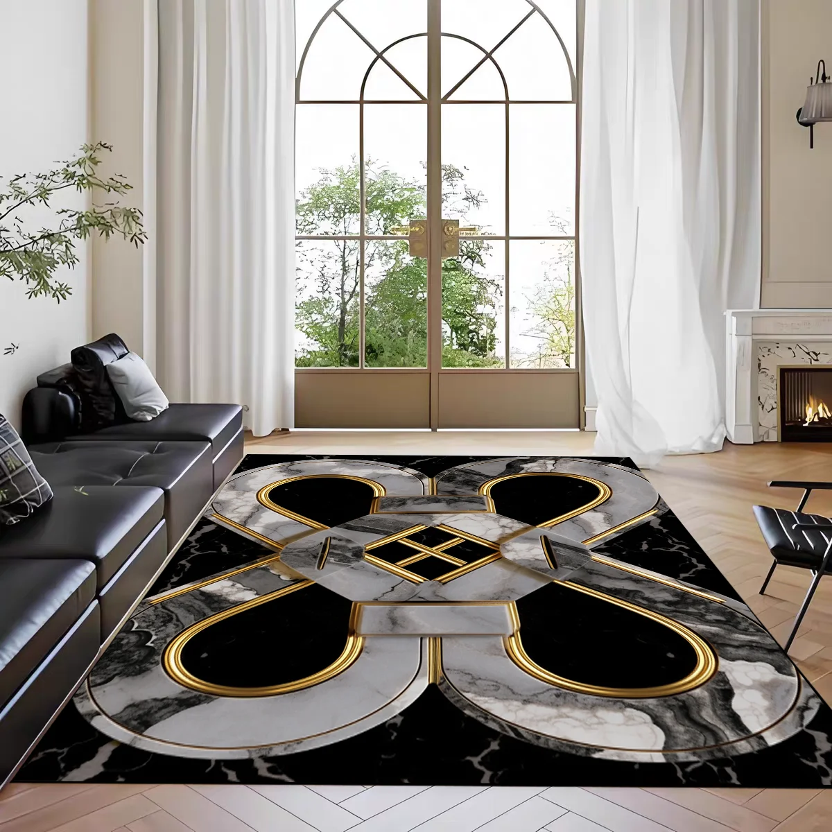 

Коврик с скандинавским мраморным принтом для гостиной перед диваном, нескользящий современный напольный коврик для спальни