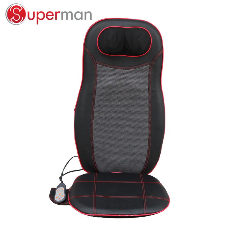 shiatsu neck back cushion massager, electric vibration massage cushion with heating, kneading massage chair back massage cushion