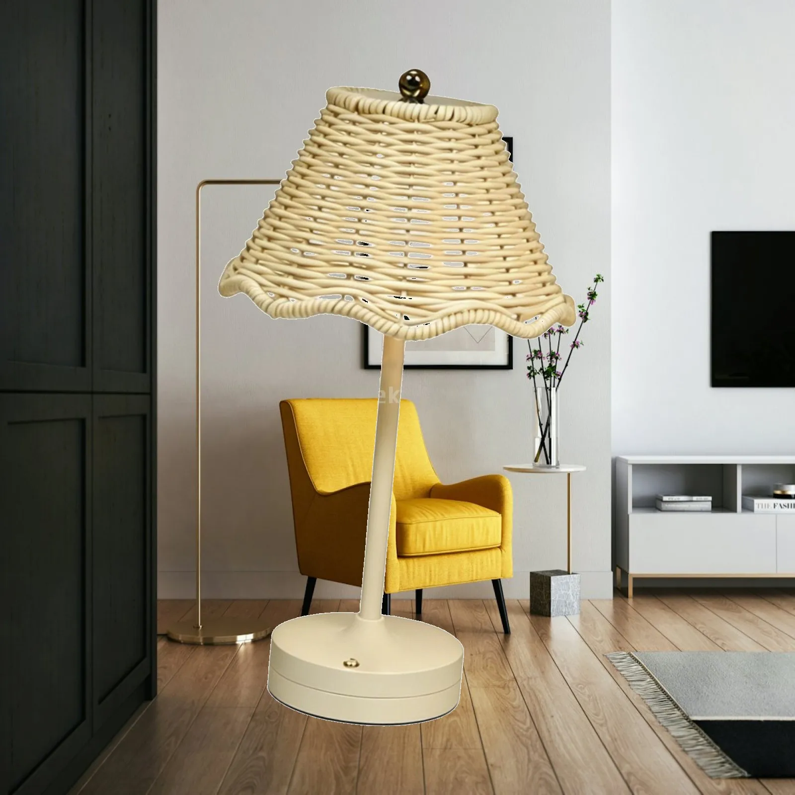 Retro Design Desk Lamp Rechargeable Table Floor Lamp Adjustable Colors for Bedroom Living Room