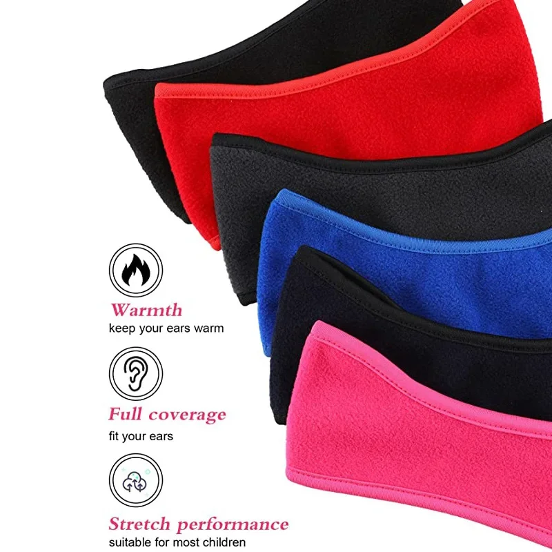 Kids Winter Fleece Earmuffs Cold Weather Ear Warmer Cover Child Ski Snowboard Outdoor Running Ear Muff Headband Hair Band