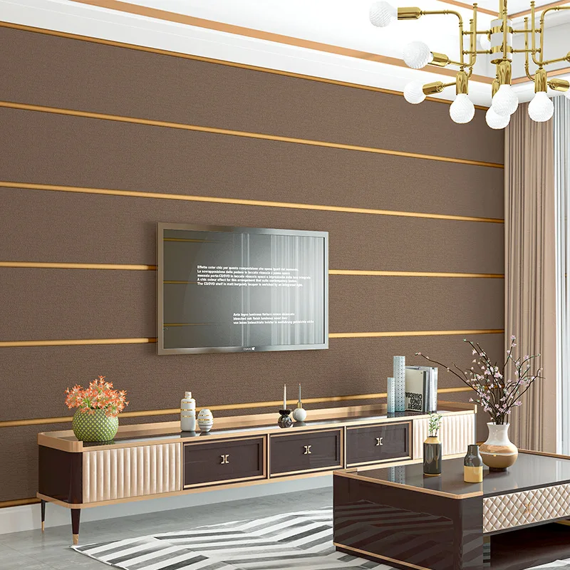 

Deer Skin Velvet Wallpaper, Nordic Geometric Pattern Lines, Modern and Simple Vertical Stripes, Living Room TV Background