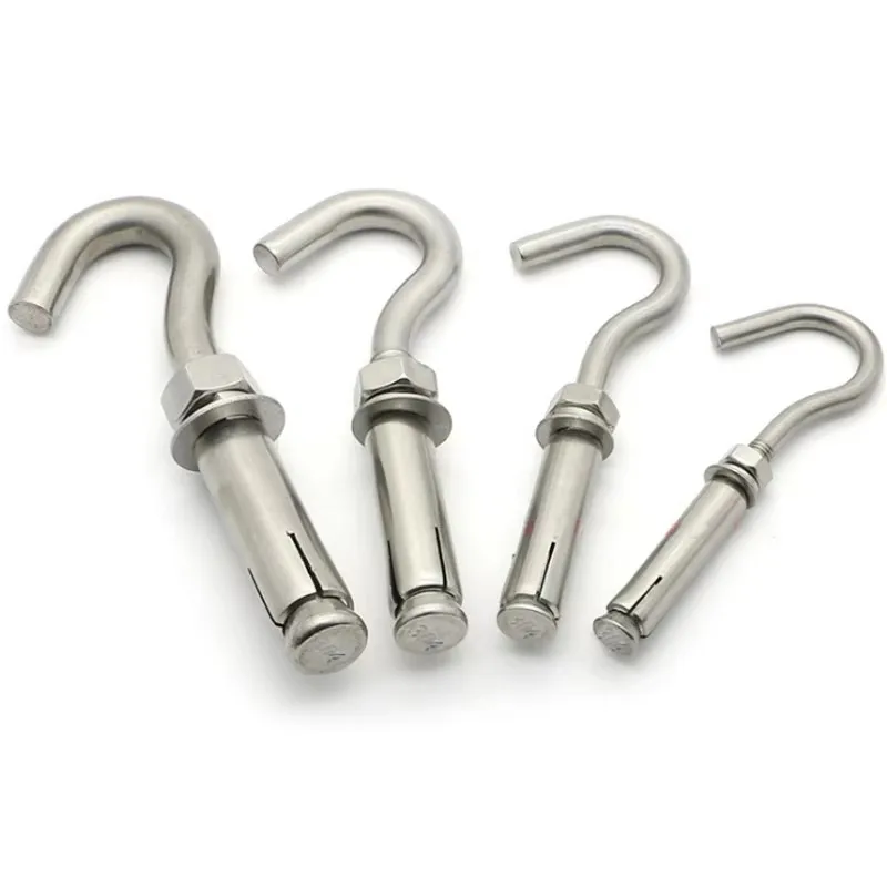 10pcs Expansion Anchor Hooks M6 M8 M10 M12 304 Stainless Steel For Basket Ceiling Fan Clothes Hanging