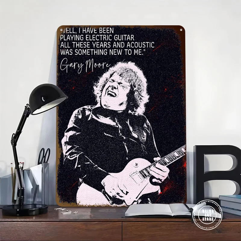 Gary Moore 3D Texture Metal Poster Customized Wall Art Tin Sign Gift for Mancave Decoration Garage Decorations Room Accessories