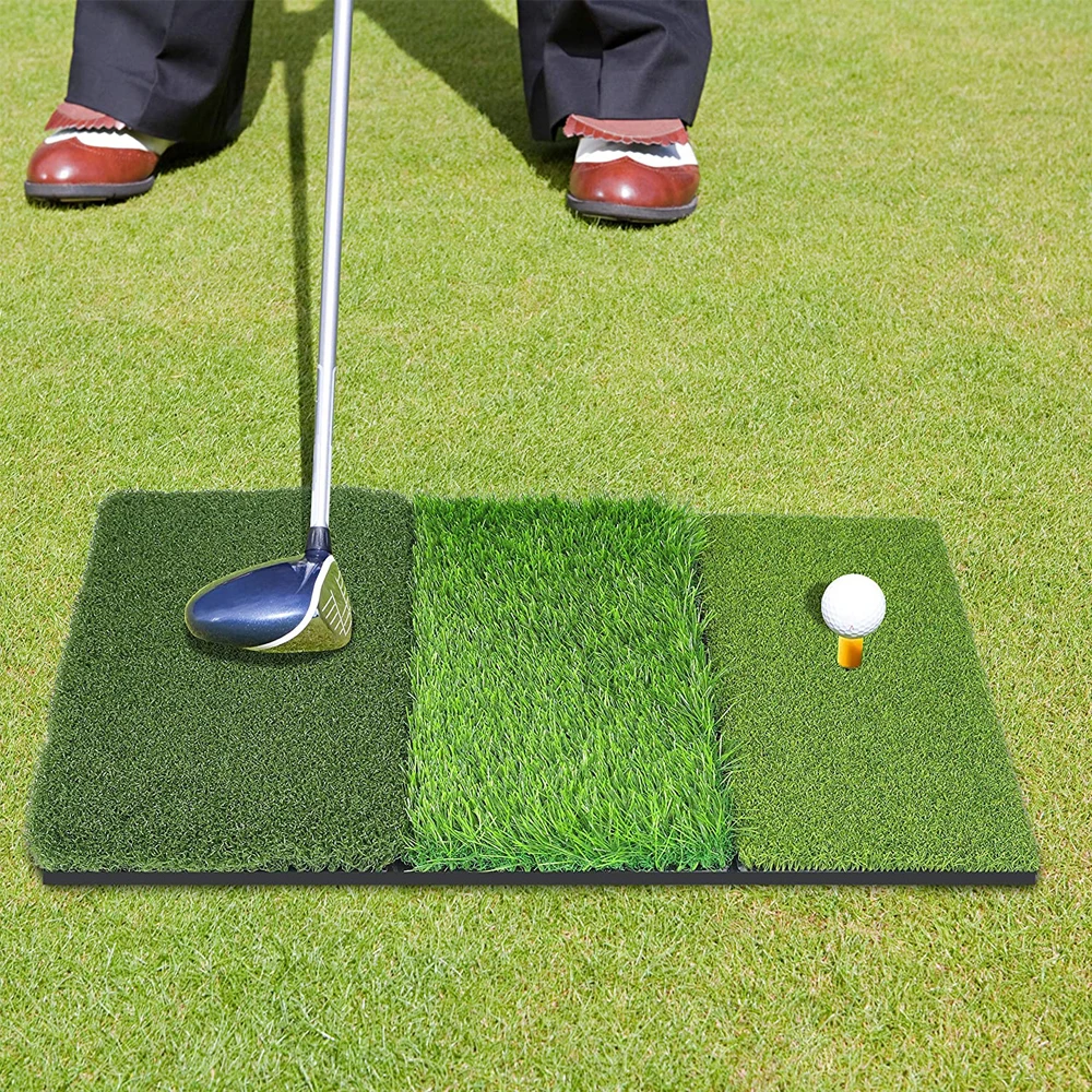 Dobrável Golf Bater Mat para Treinamento de Quintal, Grass Practice Mat, Tri-Turf, Swing Detection Aid, 3 em 1