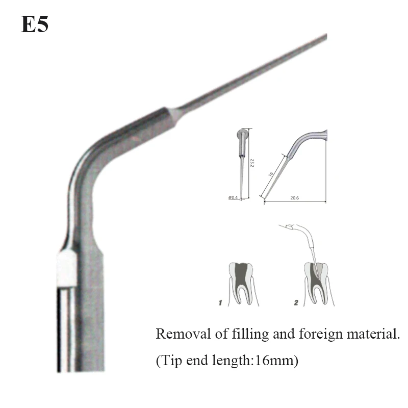 VVDental Ultraschall-Scaler Endo-Spitzen für EMS/Woodpecker Handstück Zahnaufhellungswerkzeuge E1 E2 E3 E4 E5