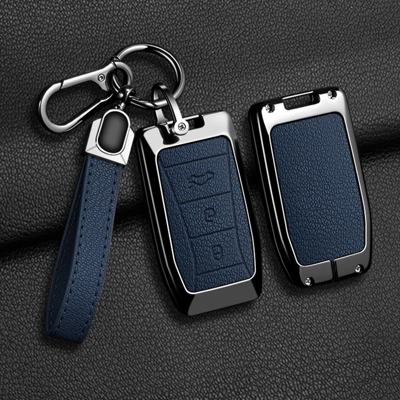 

3 Buttons Car Key Case Cover For Lotus Emira Remote Zinc Alloy Leather Protection Guard Shell Holder Fob Keychain Accessories