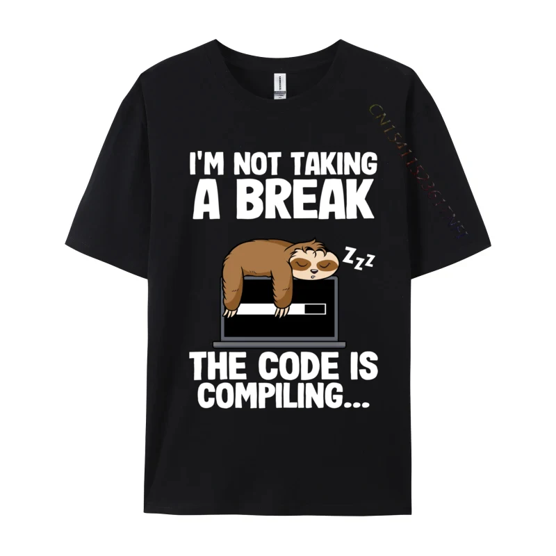 

The Code Is Compiling Coder Sloth Coding Funny Programmer Hip hop Top T-shirts Tops T Shirt Cheap Cotton Fabric