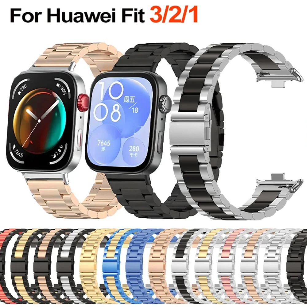 Stainless Steel Strap For Huawei Watch Fit 3 Smart WatchBand Metal Replaced Bracelet For Huawei Fit 3 Wristband Correa Accessory